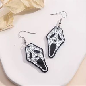 Scream Ghost Face Glitter Earrings *SALE*